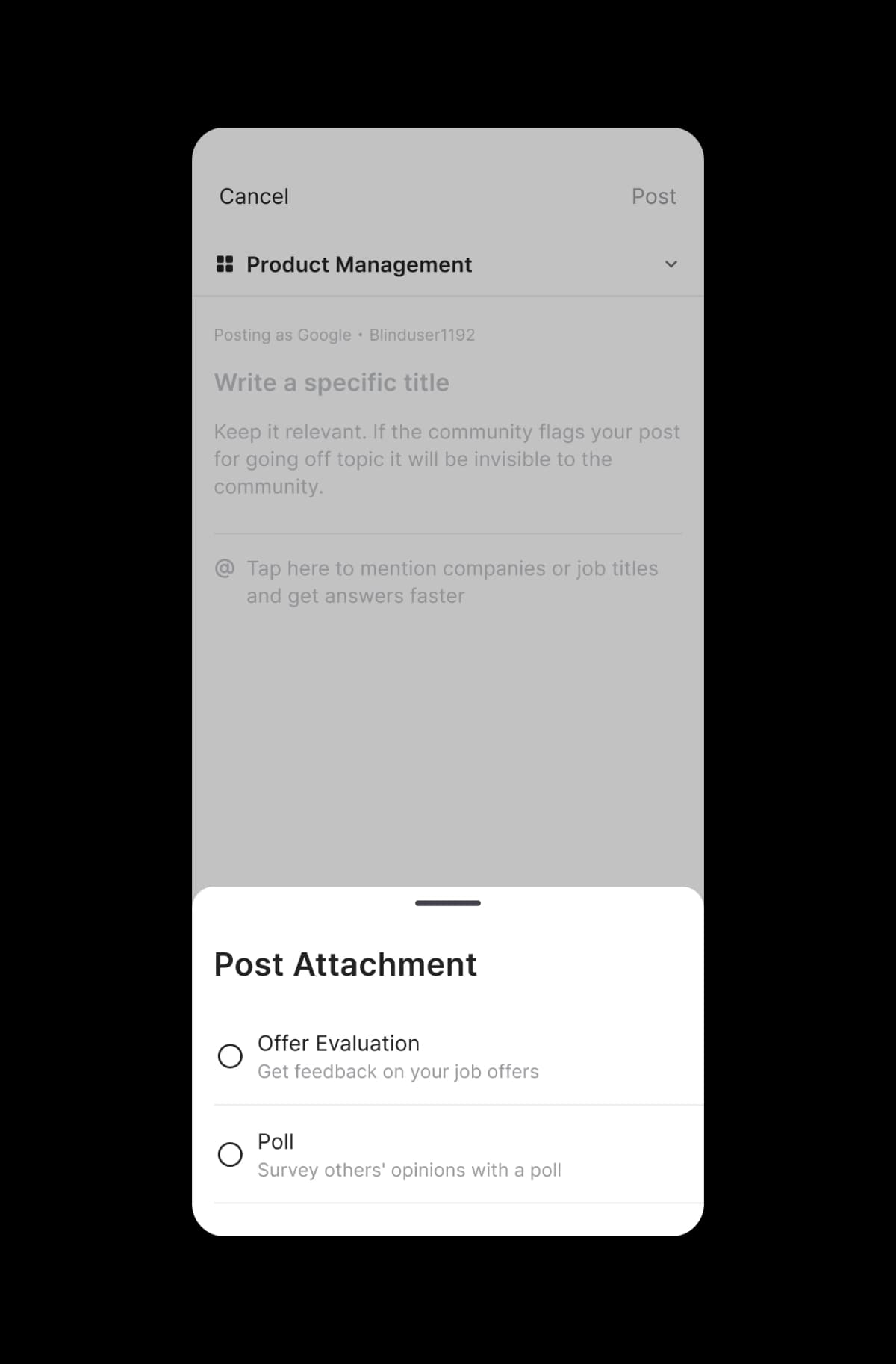 Post Attachment Bottom-Sheet UI